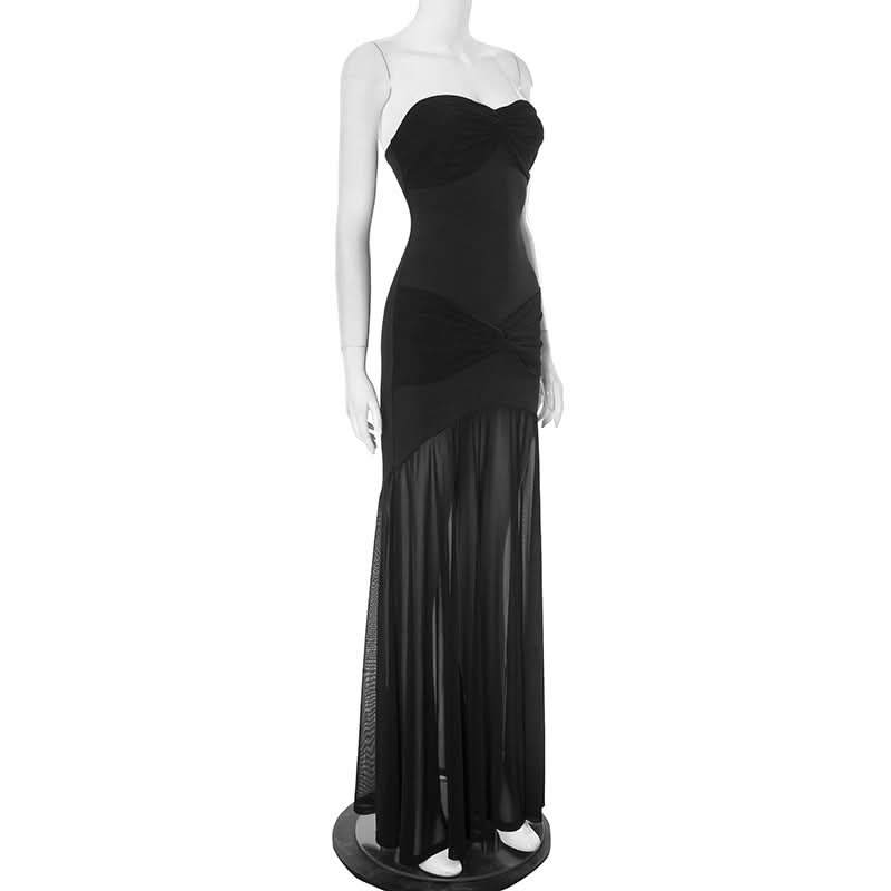 Glamour Noir Sweetheart Ruched Strapless Maxi Dress - Your Essential Holiday & Evening Statement