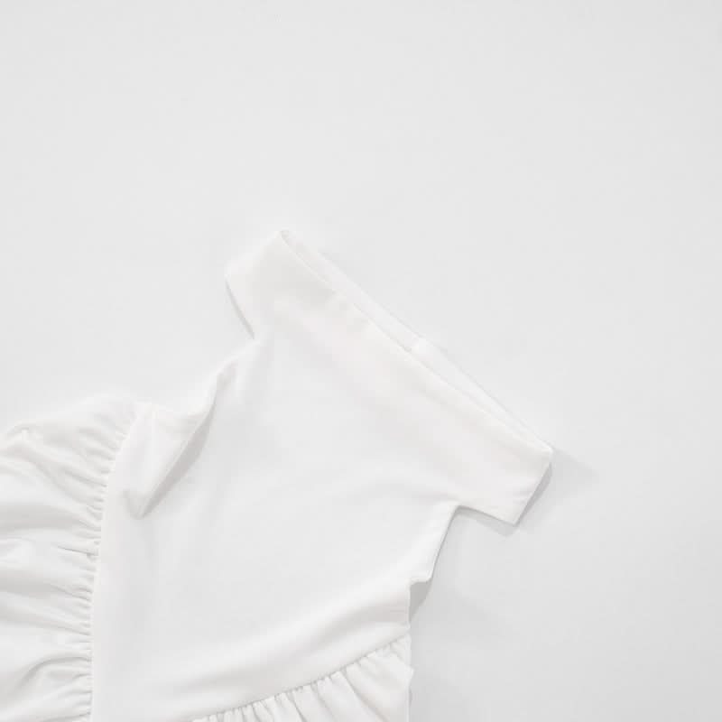 Sultry White Halter Cutout Ruched Bodycon Mini Dress - Chic Fall Party & Night Out