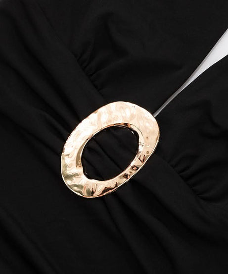 Goddess Gold Ring Halter Mini Dress - Your Ultimate LBD for Fall Parties & Holiday Nights