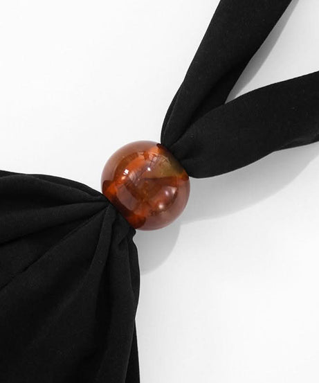 Sleek Black Halter Mini Dress | Chic Tie-Back LBD for Fall & Holiday Nights