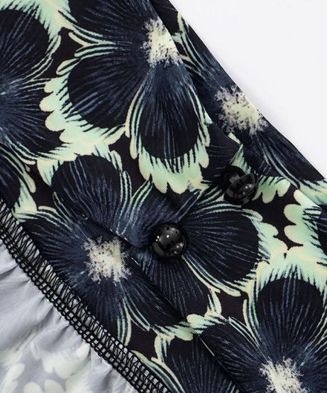 Midnight Bloom Halter Top | Chic Backless Tie-Waist Floral for Fall Evenings