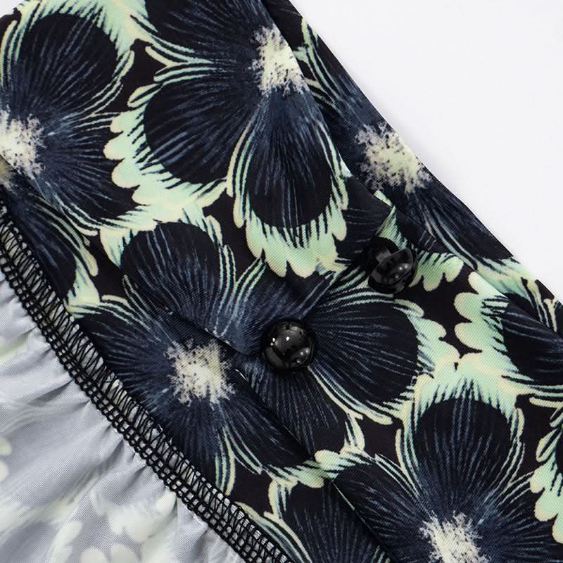 Midnight Bloom Halter Top | Chic Backless Tie-Waist Floral for Fall Evenings