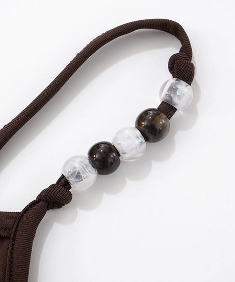 Autumn Luxe: Elegant Chocolate Brown Beaded Cami Maxi Dress - Fall Evenings & Holiday Style