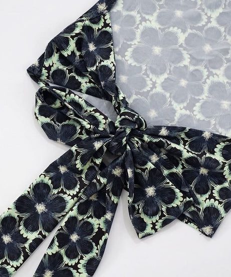 Midnight Bloom Halter Top | Chic Backless Tie-Waist Floral for Fall Evenings