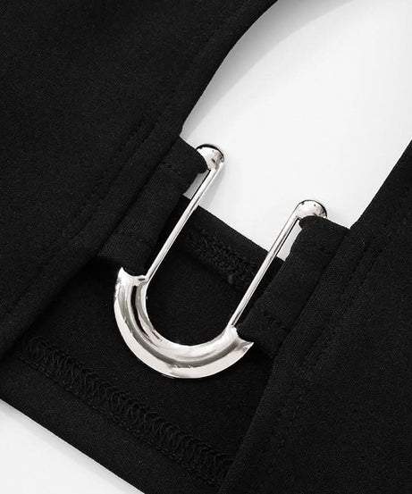 Daring Halter Keyhole Cutout Shorts Set - Your Essential Fall & Halloween Party Outfit