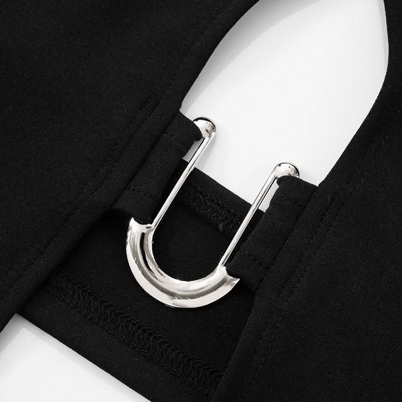 Daring Halter Keyhole Cutout Shorts Set - Your Essential Fall & Halloween Party Outfit