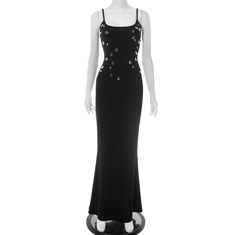 Starlight Black Embellished Maxi Gown - Dazzling Holiday Party & Formal Dress