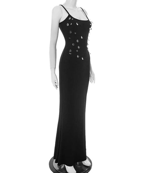 Starlight Black Embellished Maxi Gown - Dazzling Holiday Party & Formal Dress