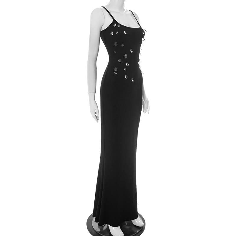 Starlight Black Embellished Maxi Gown - Dazzling Holiday Party & Formal Dress