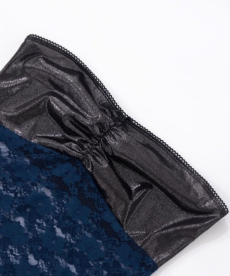 Glamorous Shimmer & Floral Lace Tube Top | Fall Party & Date Night Chic