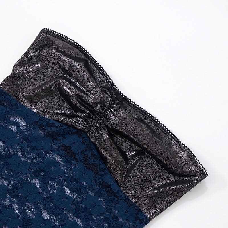 Glamorous Shimmer & Floral Lace Tube Top | Fall Party & Date Night Chic