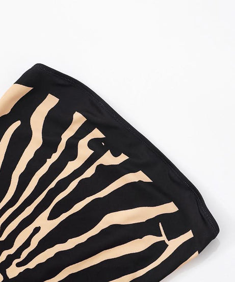 Unleash Your Wild Side: Backless Zebra Print Tube Mini Dress – Fall Party & Holiday Season Ready!