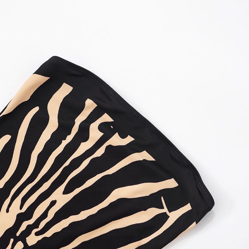 Unleash Your Wild Side: Backless Zebra Print Tube Mini Dress – Fall Party & Holiday Season Ready!