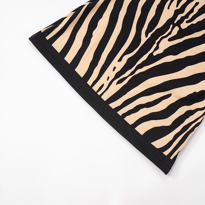 Unleash Your Wild Side: Backless Zebra Print Tube Mini Dress – Fall Party & Holiday Season Ready!