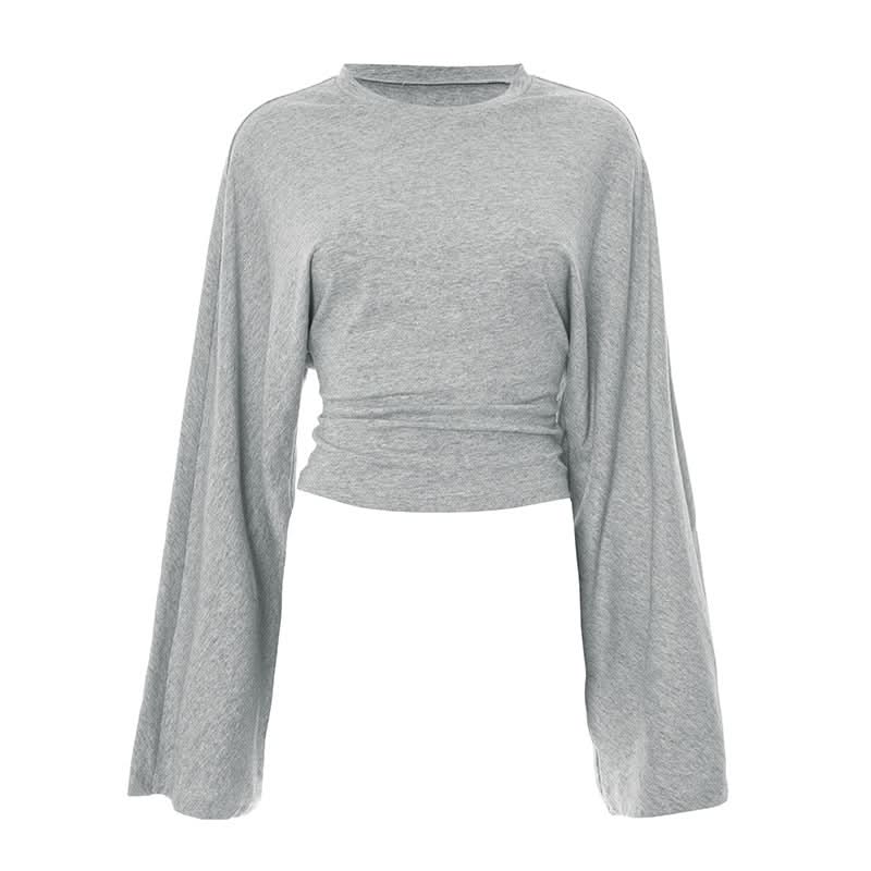 Effortless Fall Style: Women's Dolman Sleeve Cinched Waist Cotton Knit Top