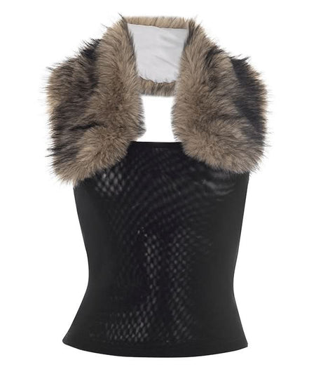 Chic Faux Fur Trim Strapless Top - Luxe Fall & Holiday Party Statement Piece