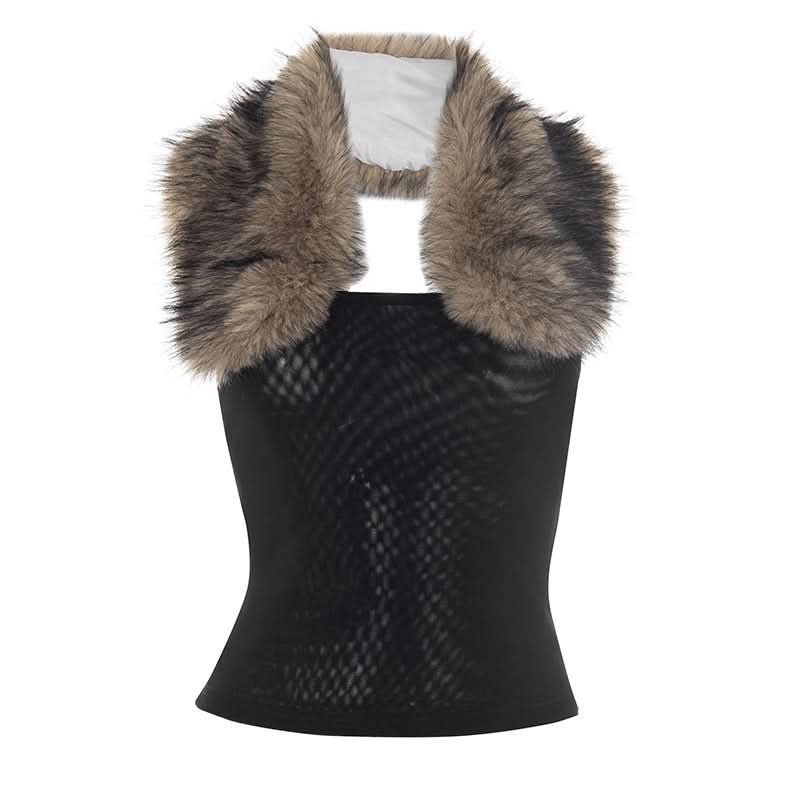 Chic Faux Fur Trim Strapless Top - Luxe Fall & Holiday Party Statement Piece