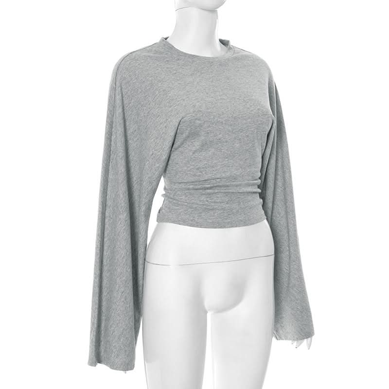 Effortless Fall Style: Women's Dolman Sleeve Cinched Waist Cotton Knit Top