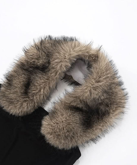 Chic Faux Fur Trim Strapless Top - Luxe Fall & Holiday Party Statement Piece