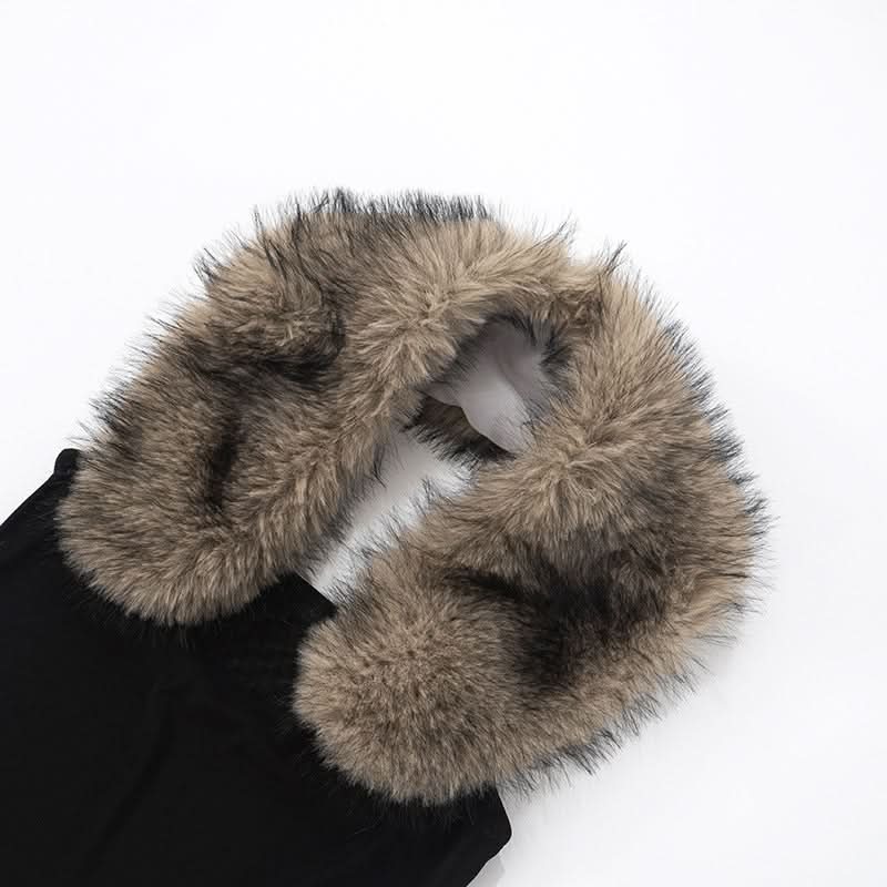 Chic Faux Fur Trim Strapless Top - Luxe Fall & Holiday Party Statement Piece