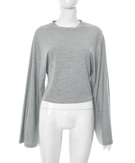 Effortless Fall Style: Women's Dolman Sleeve Cinched Waist Cotton Knit Top