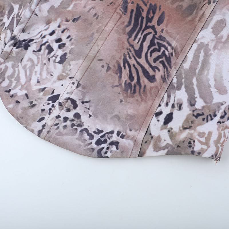 Fierce Mixed Animal Print Strapless Corset Top | Trendy Fall Fashion with a Y2K Edge