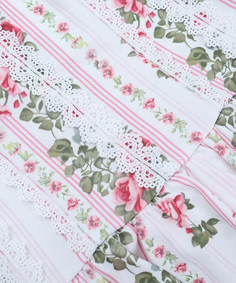 Romantic Rose Floral Strapless Mini Dress with Lace Trim | Autumn Getaway & Resort Wear