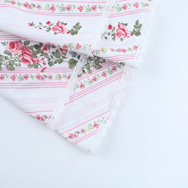 Romantic Rose Floral Strapless Mini Dress with Lace Trim | Autumn Getaway & Resort Wear