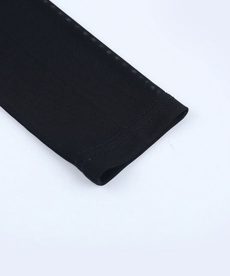 Black Mesh & Lace Square Neck Crop Top - Fall's Edgy Essential