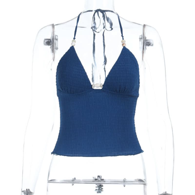 Chic Seashell Halter Ruched Top - Your Perfect Resort & Vacation Getaway Essential