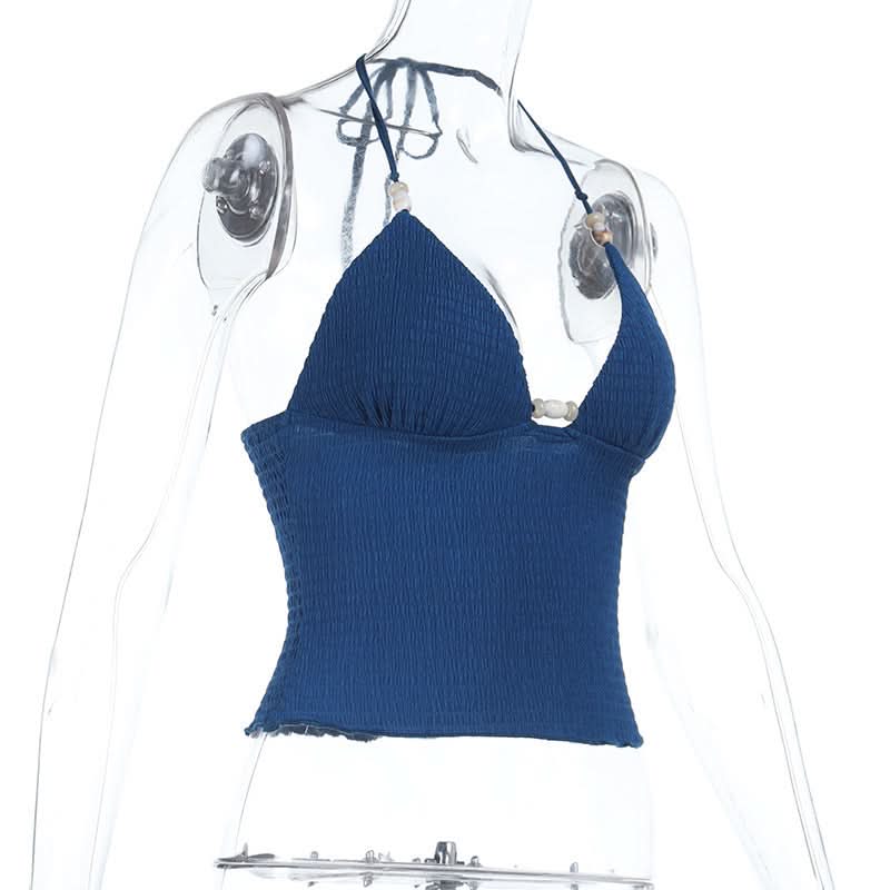 Chic Seashell Halter Ruched Top - Your Perfect Resort & Vacation Getaway Essential