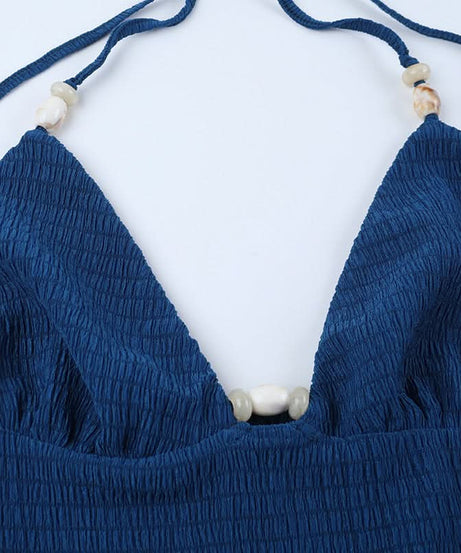 Chic Seashell Halter Ruched Top - Your Perfect Resort & Vacation Getaway Essential