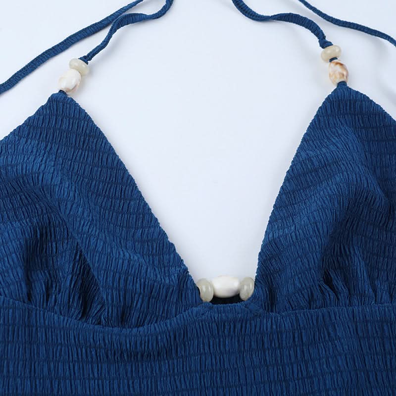 Chic Seashell Halter Ruched Top - Your Perfect Resort & Vacation Getaway Essential