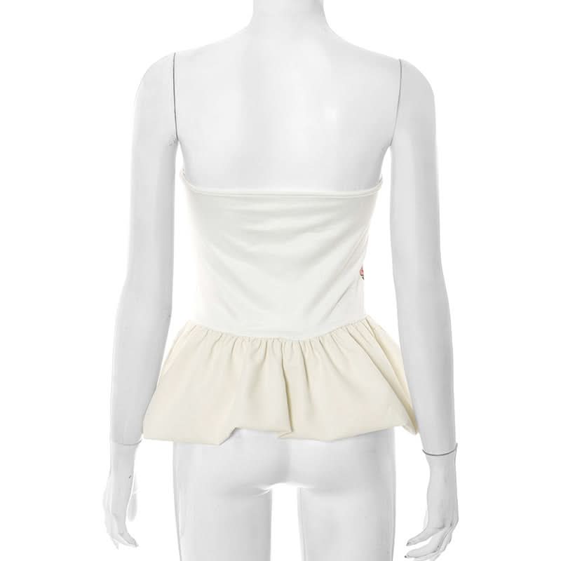 Fierce Snarling Dog Graphic Tube Top - Edgy Peplum & Spooky Chic Fall Style