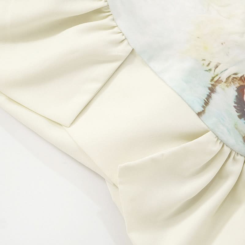 Fierce Snarling Dog Graphic Tube Top - Edgy Peplum & Spooky Chic Fall Style