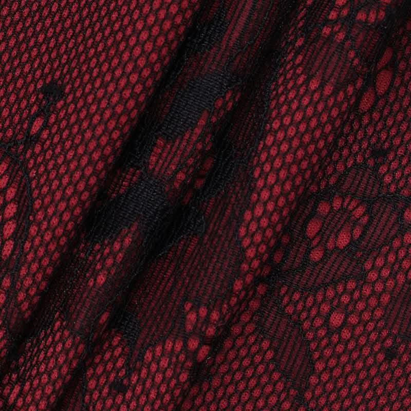 Bewitching Red & Black Lace Corset Top | Sweetheart Bustier for Halloween & Fall Nights