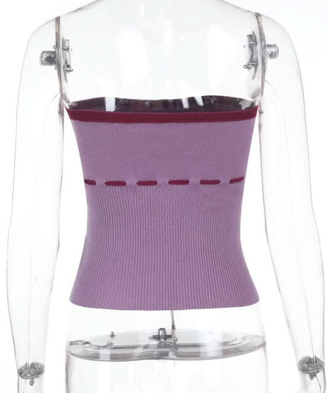 Statement "TRUST ME" Ribbed Tube Top - Y2K Knit Strapless Crop for Fall Fashion