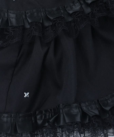 Gothic Ruffled Lace Tiered Mini Skirt - Spooky Chic for Halloween & Fall Alt Fashion