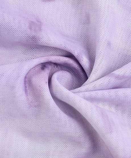 Whimsical Lavender Butterfly Maxi Dress - Ruffle Slit & Lace Trim