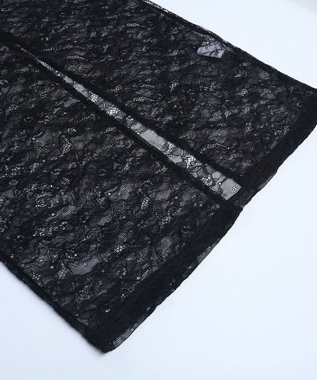 Dare to Dazzle: Black Lace Sheer Maxi Dress - Cami Style for Fall & Holiday Glamour