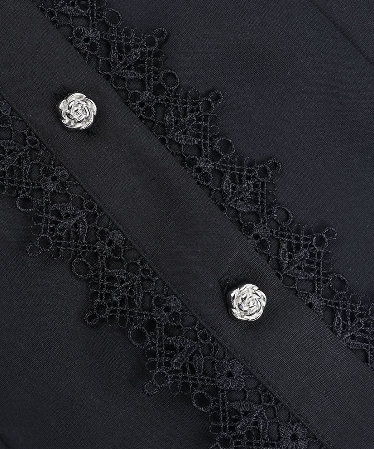 Bewitching Black Gothic Lace Ruffle Blouse | Victorian Cameo Top for Halloween & Fall