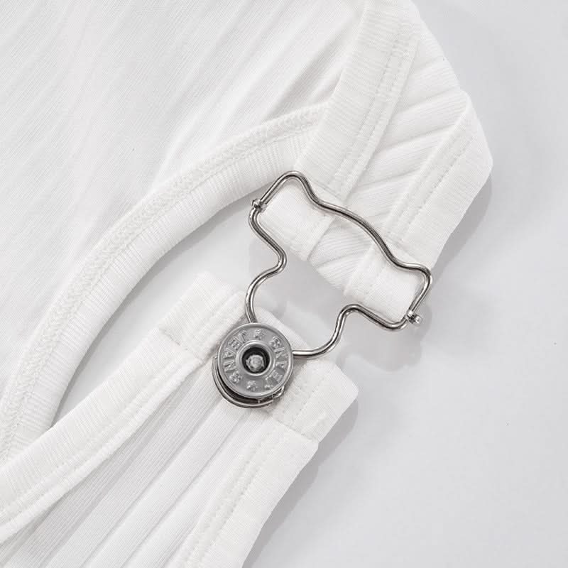 White Ribbed Square Neck Crop Top & Long-Tie Shorts Set - Chic Vacation & Party Ready