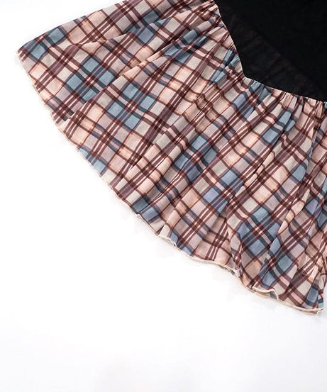 Fall Plaid Mesh Cut-Out Mini Dress - Strapless Y2K Party & Goth-Chic Style