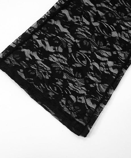 Sultry Black Lace Sheer Jumpsuit - Daring V-Neck Cami for Fall Nights & Halloween