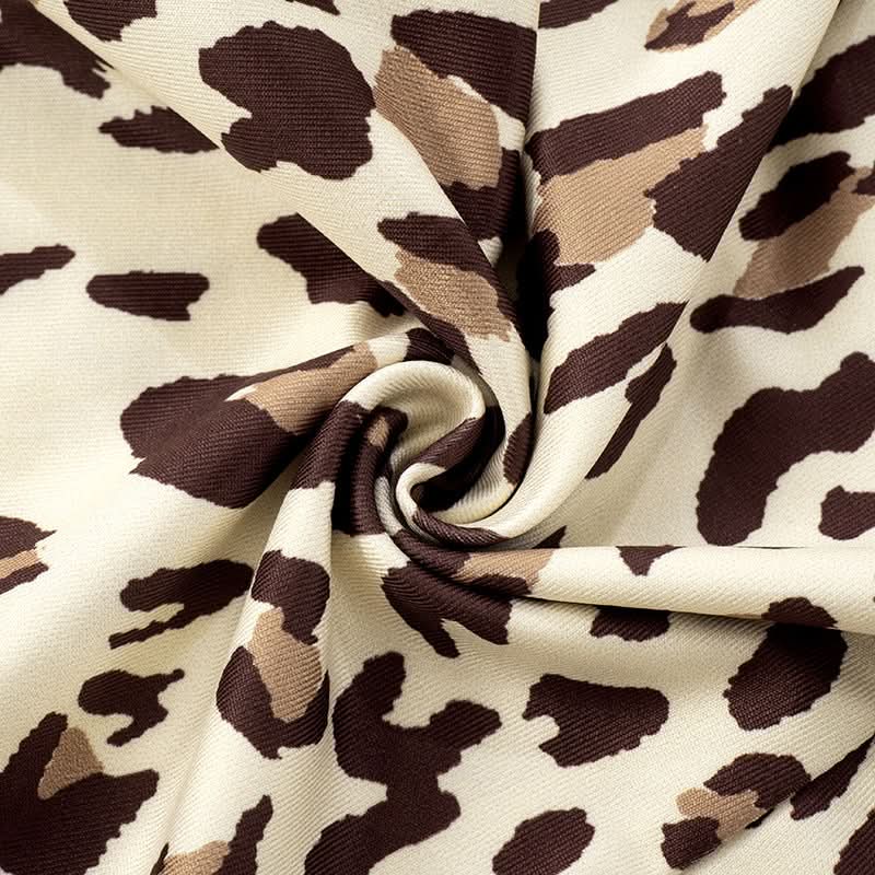 Unleash Your Wild Side: Fierce Leopard Deep V Halter Romper - Fall Party & Halloween Ready