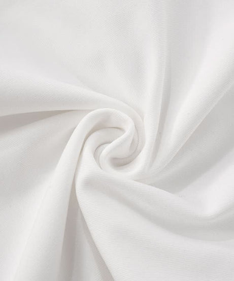 Iconic White One-Shoulder Mesh Crop Top & Biker Shorts Set – Trendy Fall Party & Vacation Statement 2-Piece Outfit