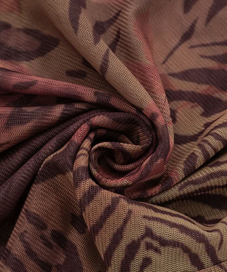 Fierce Fall Nights: Mesh Animal Print Off-Shoulder Crop Top & Leggings Set