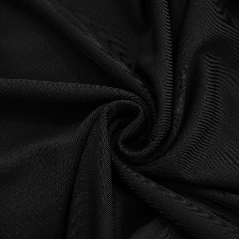 Chic Black Halter Cowl Neck Mini Dress with Asymmetrical Drape | Fall & Holiday Party Ready