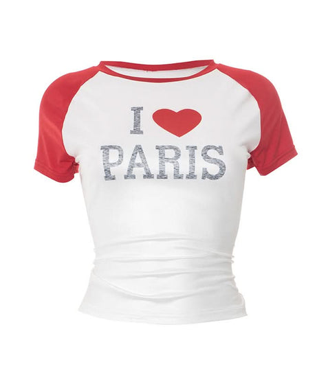 Fall Wanderlust: I ❤️ PARIS Chic Raglan Tee for Women - Cozy Comfort & European Style
