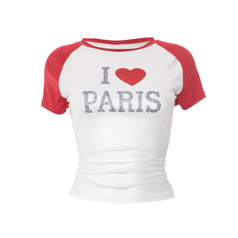 Fall Wanderlust: I ❤️ PARIS Chic Raglan Tee for Women - Cozy Comfort & European Style